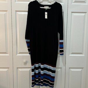 Anthropologie Saturday Sunday Parvati Midi Black Ribbed Knit Sweater Dress